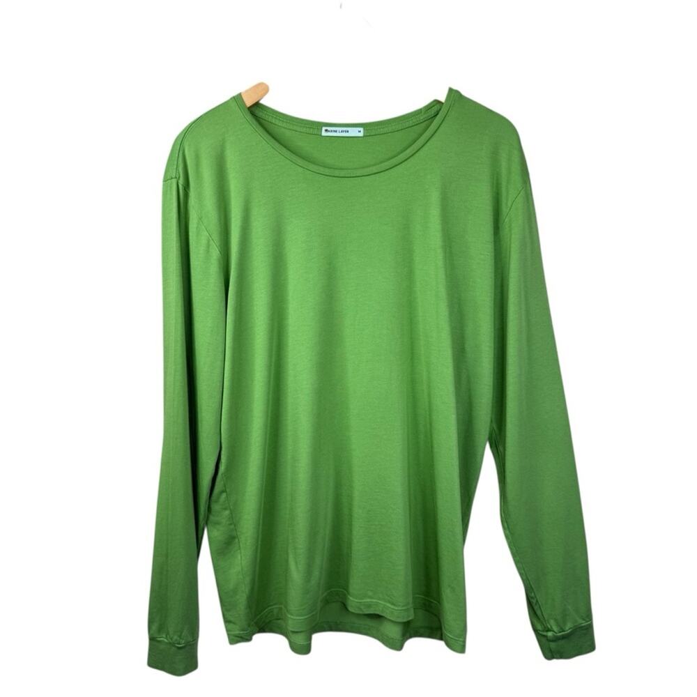 MARINE LAYER Men’s Sz M Long Sleeve Neon Green Four Left Clover Top